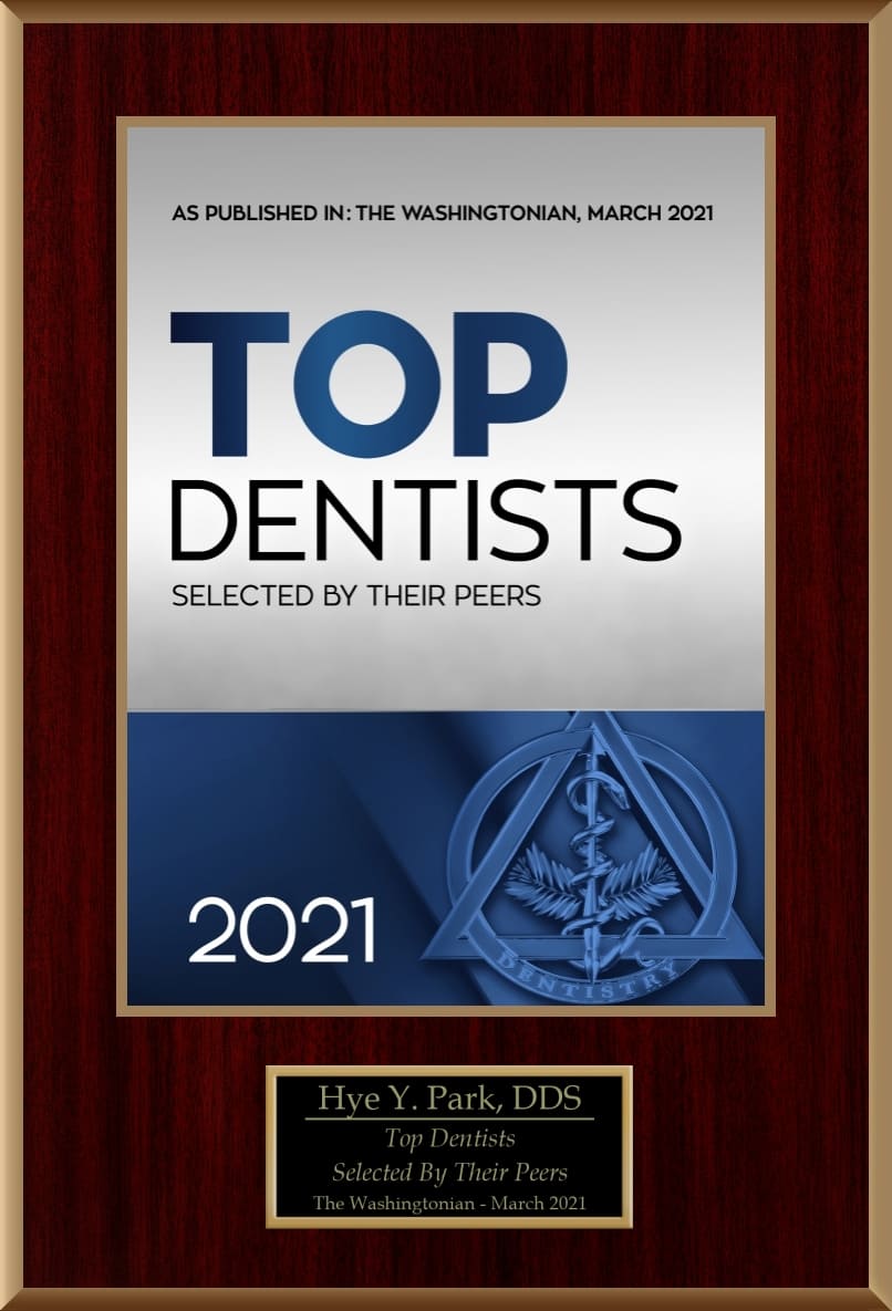 As Published In: The Washingtonian, March 2021, Top Dentists Selected By Their Peers. Hye Y. Park, DDS